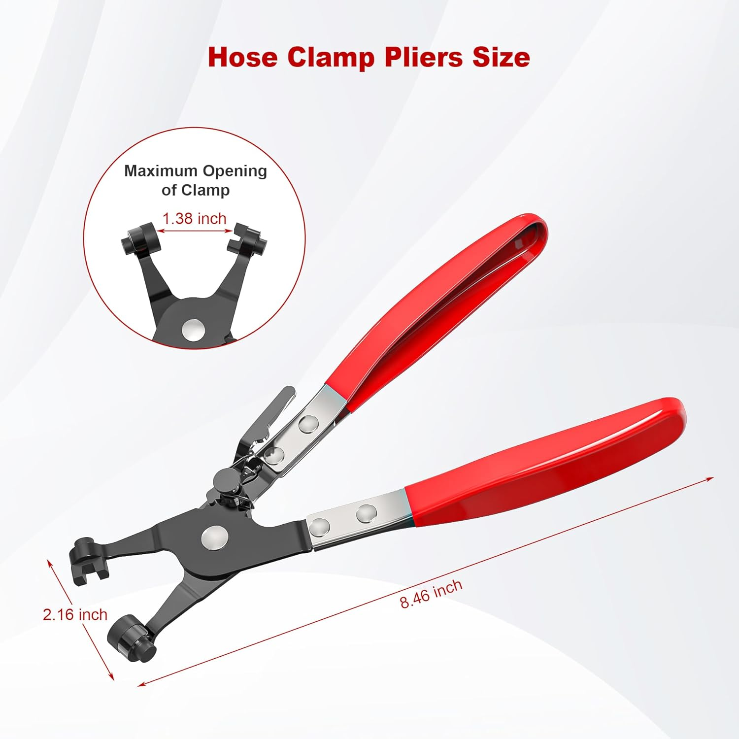Hose Clamp Pliers | Heavy-Duty Automotive Repairing Tool | Repair Tool Swivel with Flat Band for Removal and Installation of Ring-Type or Flat-Band Hose Clamps image number 5