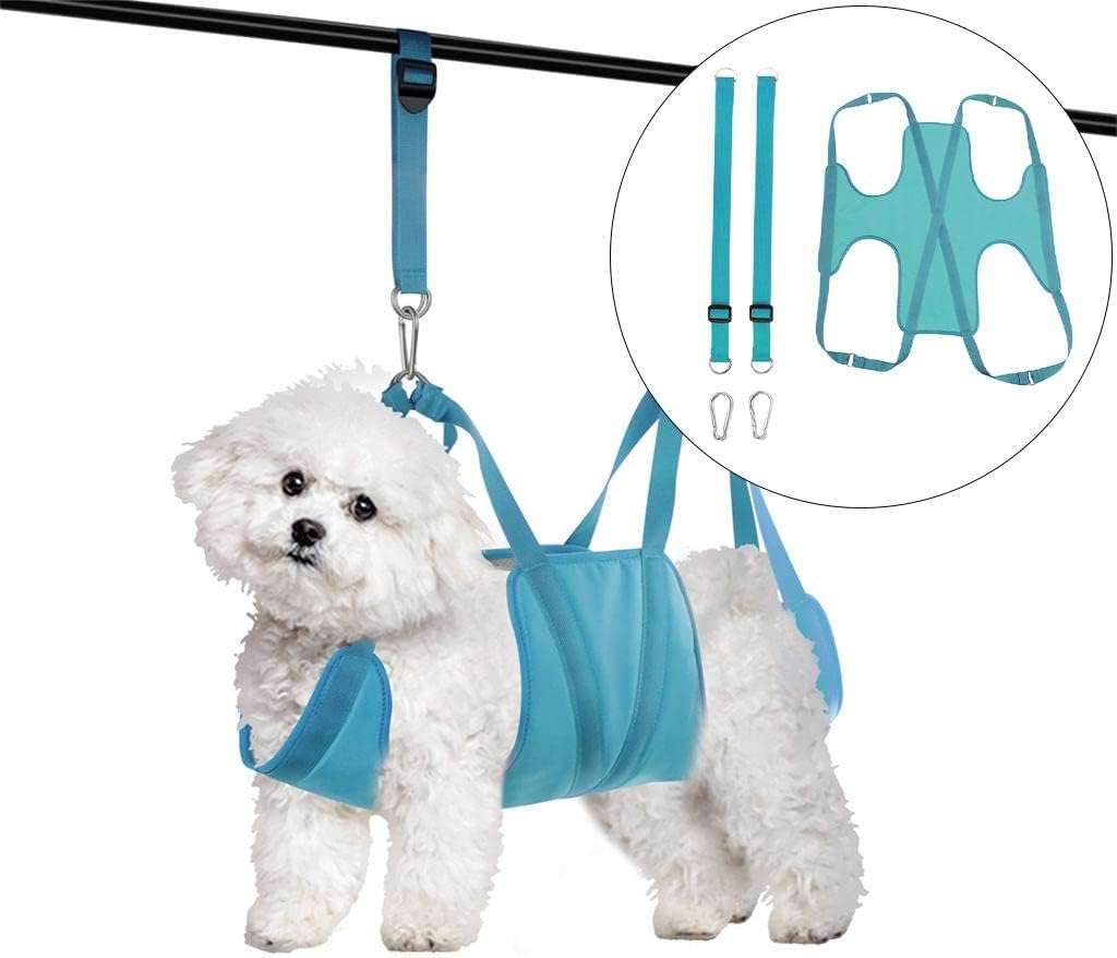 P Cat and Dog Hammock Helper Dog Holder Pet Grooming Hammock Harness for Grooming Washing, Gray L image number 5