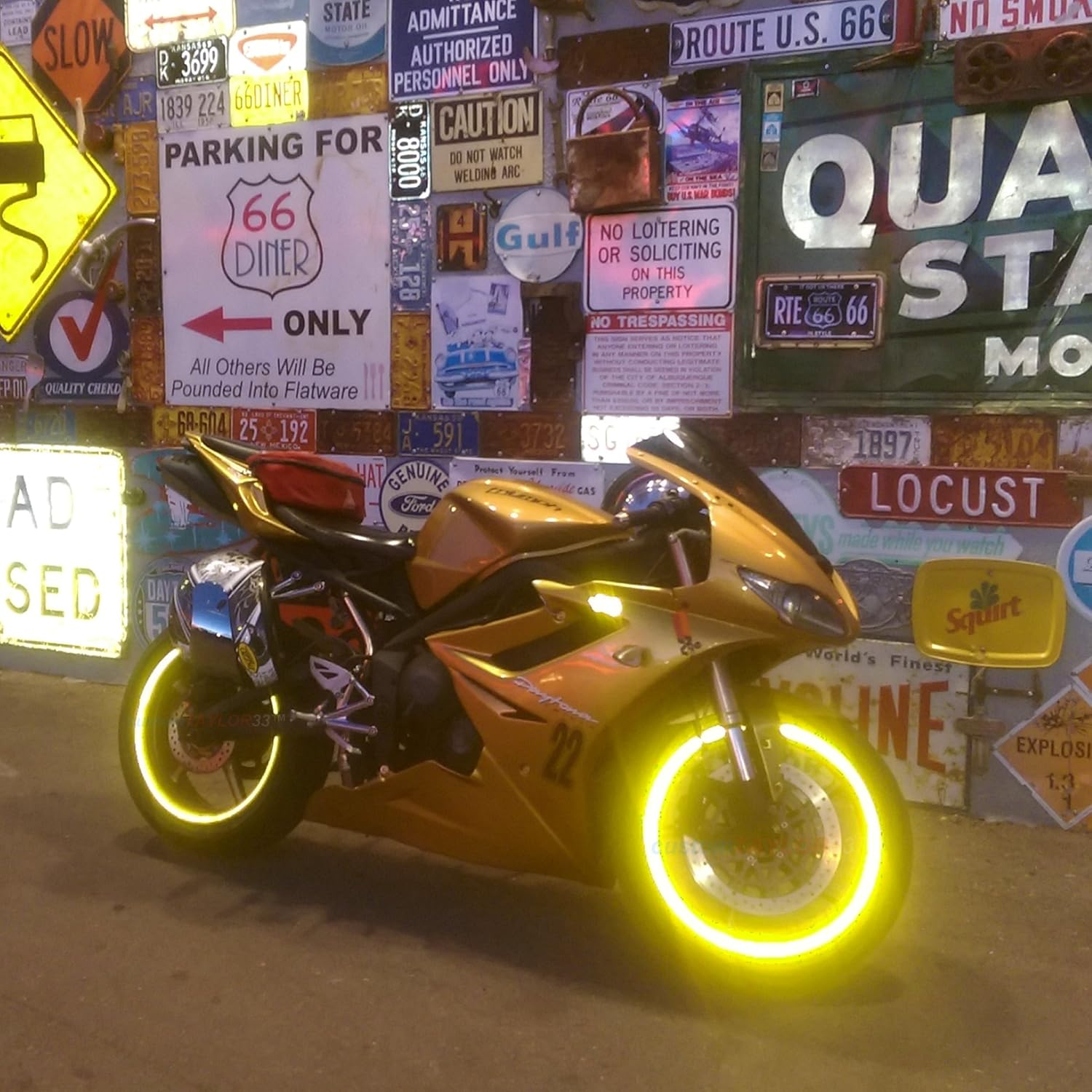 Customtaylor33 (All Vehicles) Yellow/Gold High Intensity Grade Reflective Copyrighted Safety Rim Tapes (Must Select Your Rim Size) 17 (Rim Size for Most Sportsbikes) image number 3