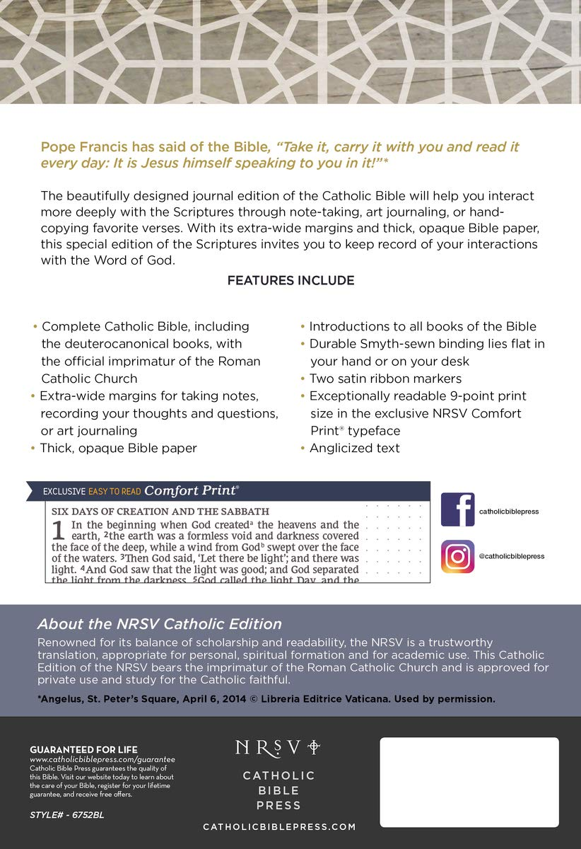 NRSV Catholic Bible Journal Edition [Blue]: Holy Bible image number 4