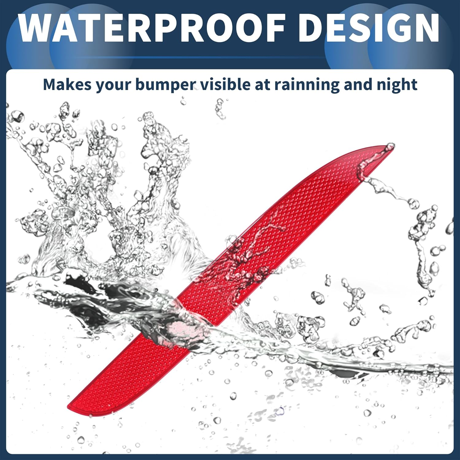 X AUTOHAUX Bumper Reflector Rear Right 8.66"X1.06" Bumper Reflector Side Marker No.63142990864 for BMW X1 E84 2009-2015 Plastic Red Durable image number 1