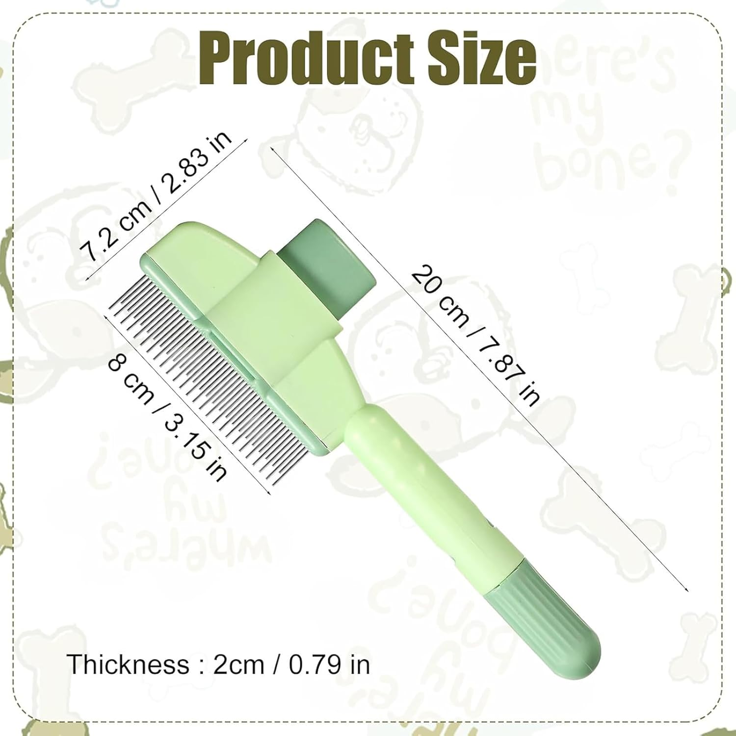 Fellblitz Cat Brush, Pack of 2 Fur Brushes, Self-Cleaning Comb with Release Button, for Long and Short Coat, Removes Knots & Loose Hair image number 6