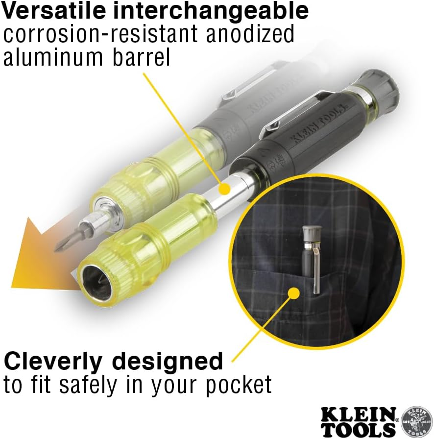 Klein Tools 32614 4-In-1 Multi-Bit Precision Pocket Screwdriver Set image number 4