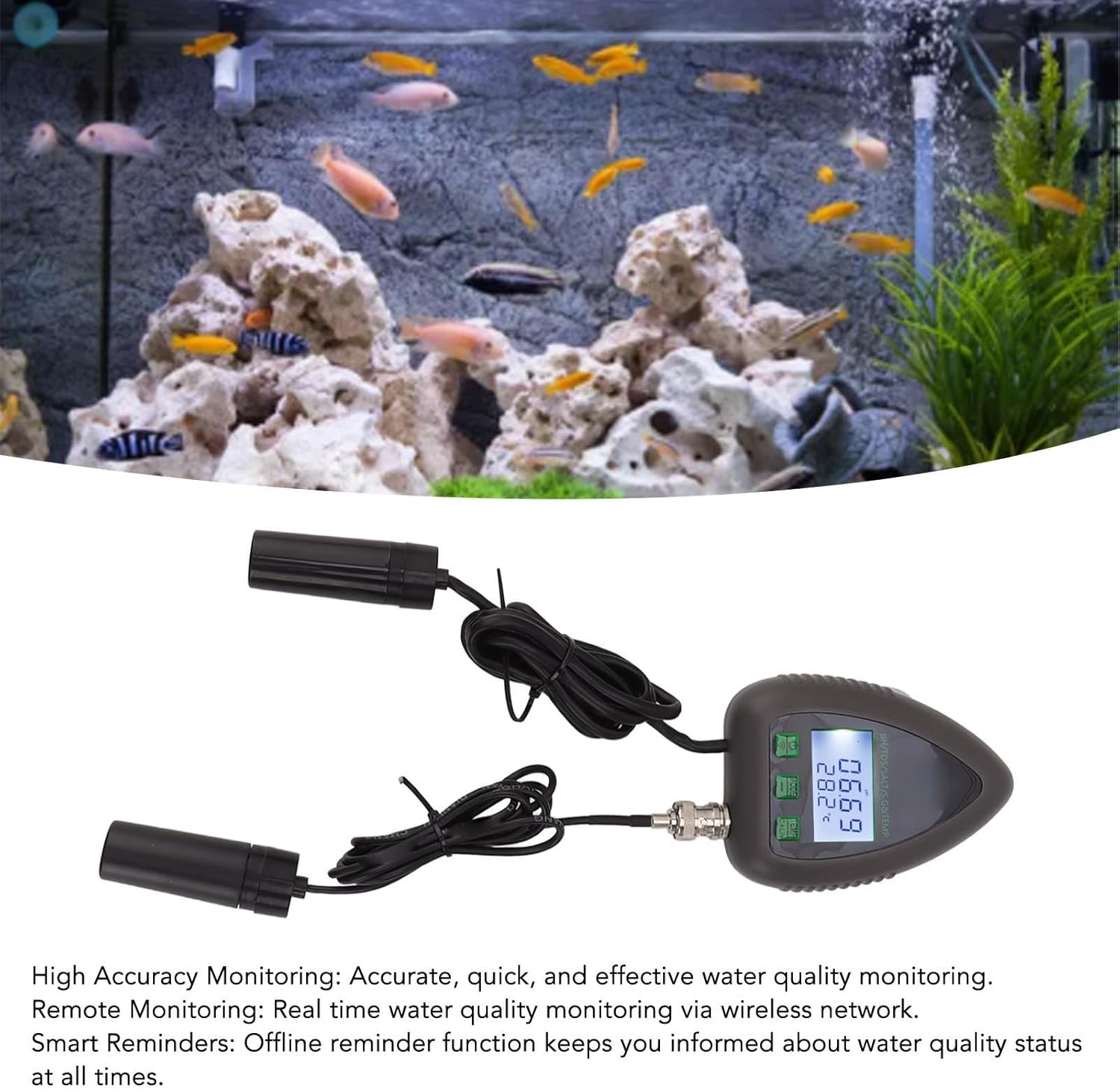 9951W Water Quality Meter 5 in 1 Multi Wifi Continuous PH TDS Salt SG Temp Online Water Quality Tester for Tuya APP (AU Plug)