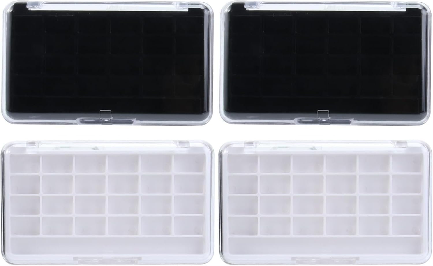 24 Grids Empty Makeup Palette Case, 4Pack 24 Grids Empty Eye Shadow Box,Empty Makeup Lipstick Cosmetics Blusher Palette Case,Plastic Travel Containers for Eye Shadow, Lipstick, Blusher image number 3