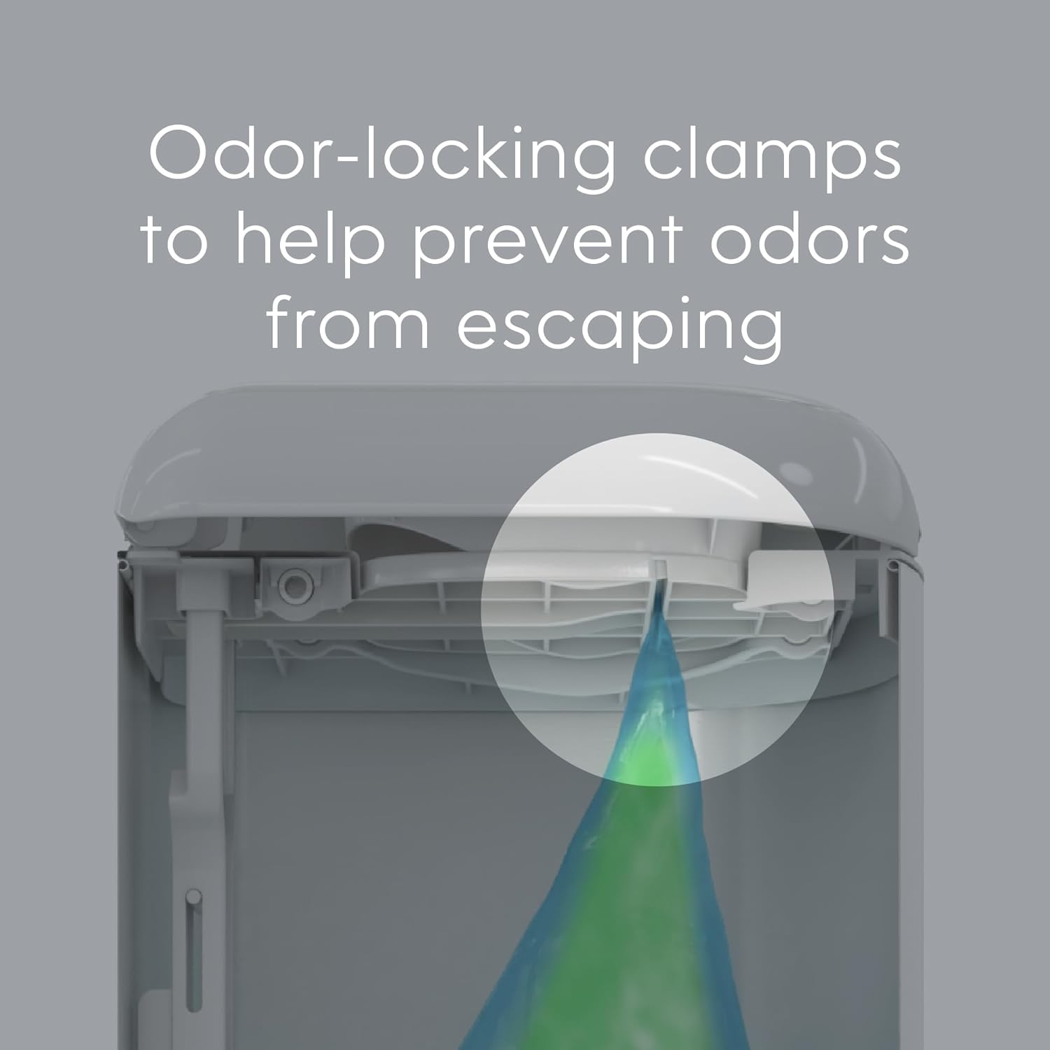 Diaper Genie Platinum Pail Gift Set, Lily White, Made of Durable Stainless Steel and Includes 2 Easy Roll Refills with 48 Bags. image number 6