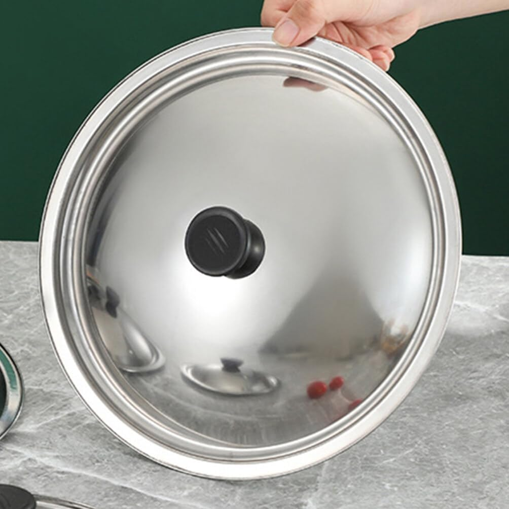 Stainless Steel Universal Pot Lid with Bakelite Knob, 18Cm Replacement Cover for Saucepan, Frying Pan, Skillet, Spice Pot, and Small Bowls image number 5