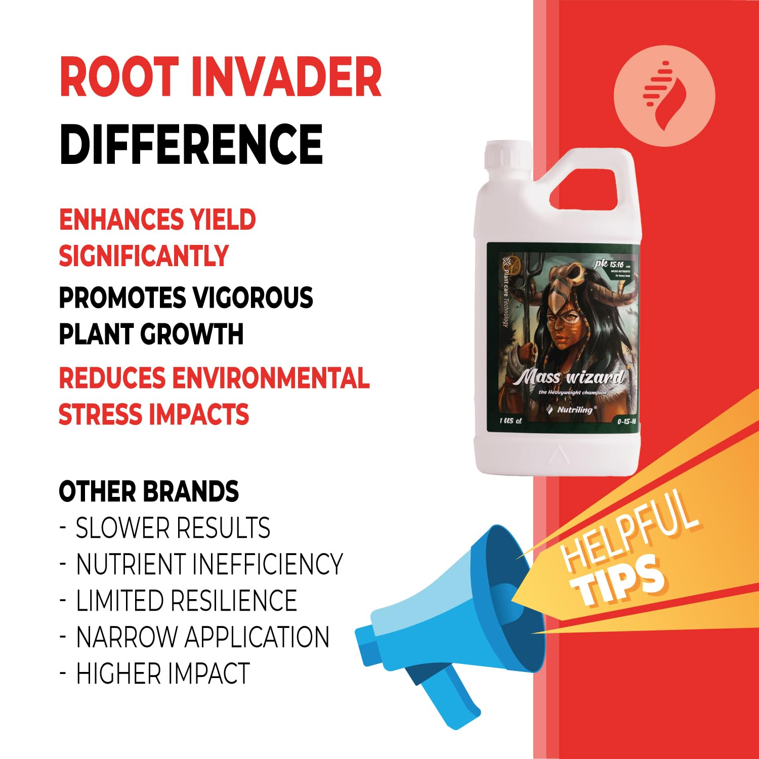 Bloom Booster Fertilizer as Hydroponic Nutrients. Use It in Soil, and General Hydroponics - Mass Wizard 0-15-16 - Phosphorus and Potassium Fertilizers. Big Bud Liquid Fertilizer - 1L image number 3