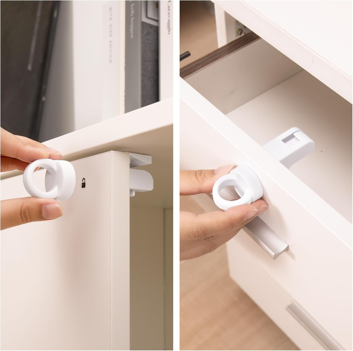 Inaya Magnetic Cabinet Locks Baby Proofing, 12 Locks & 2 Keys, Child Proof Magnet Locks for Cabinet Drawers with Invisible Design, 3M Adhesive for Easy Installation - No Drill & Tools Needed
