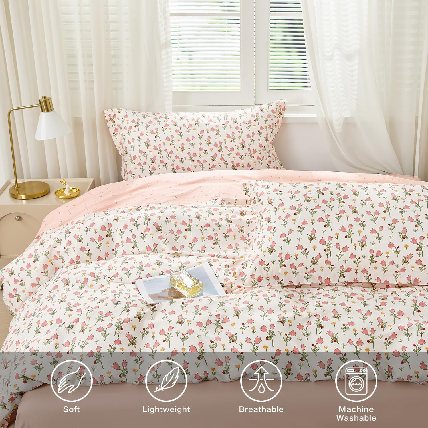 SAPHREAS DESA0424137S 2-Piece Duvet Cover - Bedding Sets 135 X 200 Cm with 1 Pillowcase 80 X 80 Cm 135 X 204 Cm image number 2