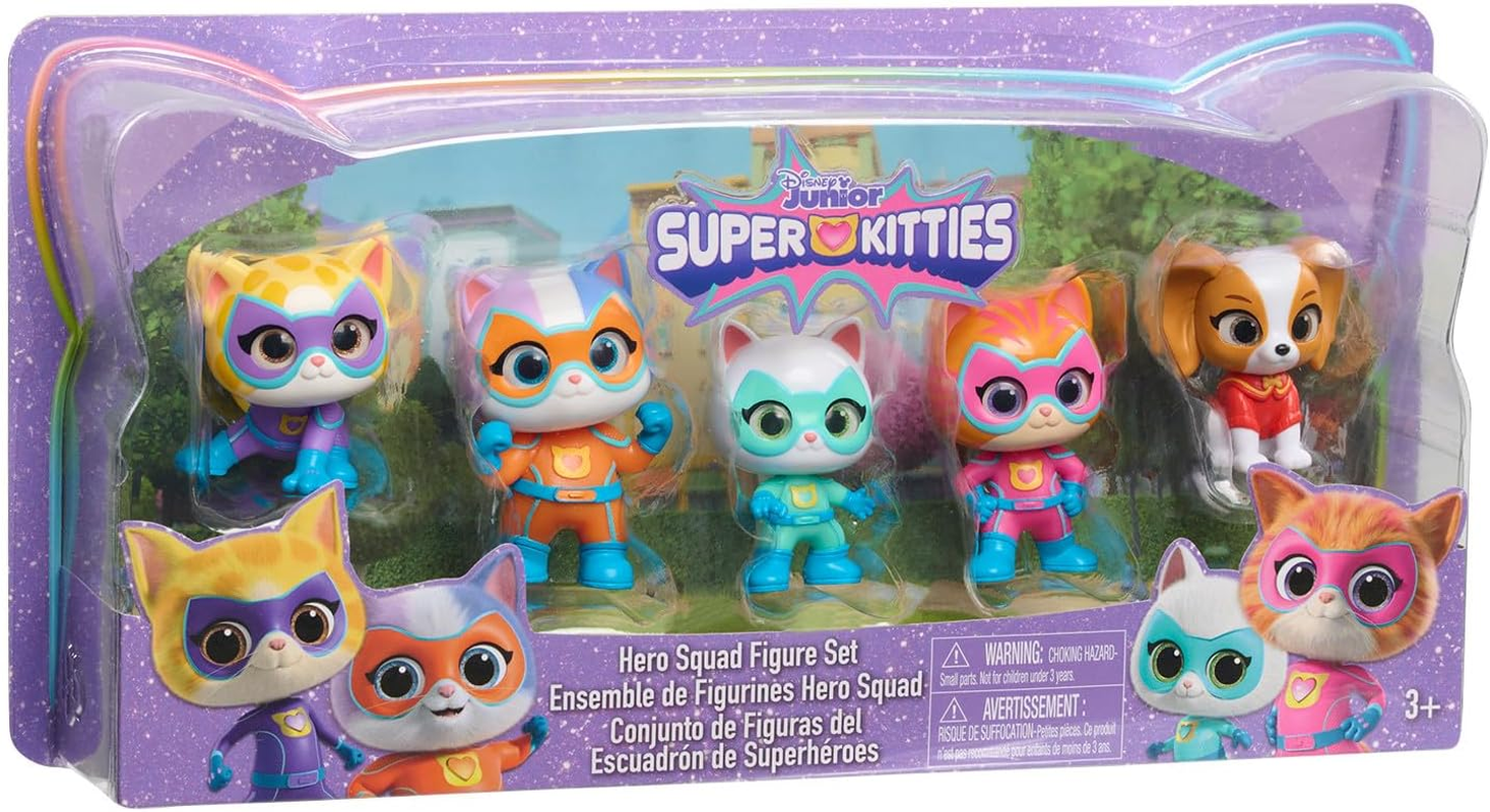 Disney Junior Superkitties Hero Squad 5-Piece Figure Set, Kids Toys for Ages 3 up by Just Play image number 1