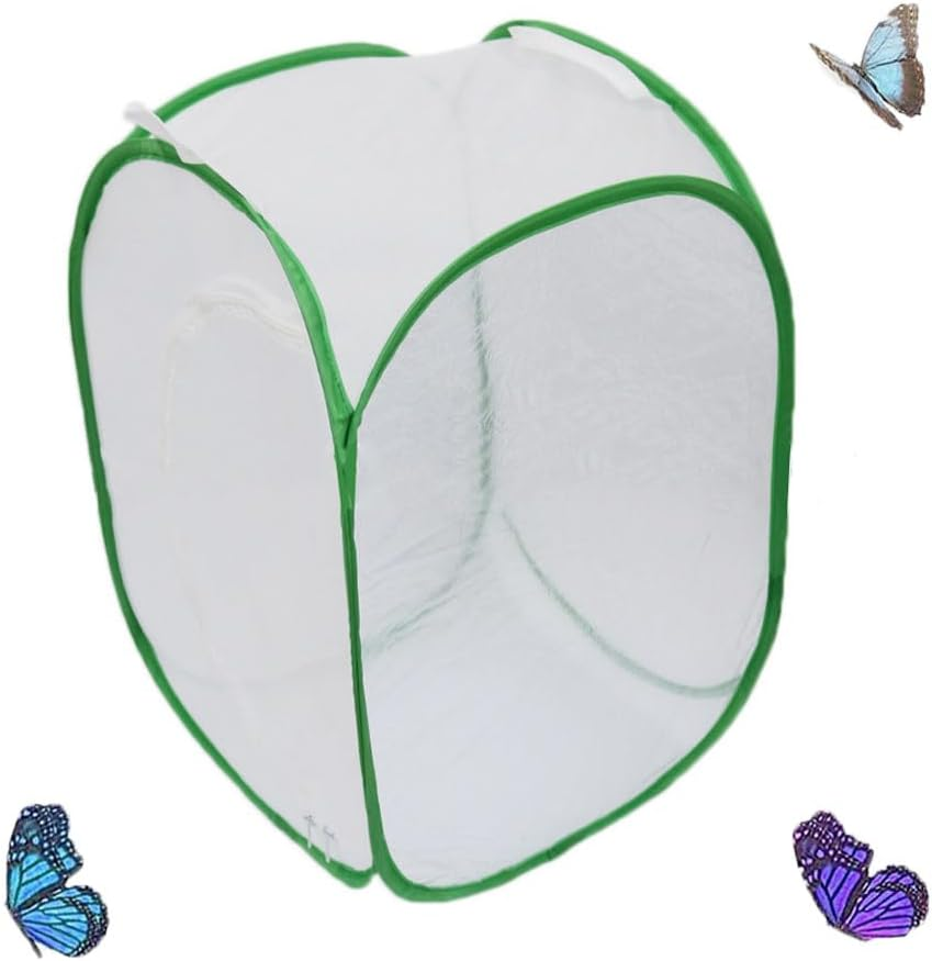 40&times;40&times;60Cm Foldable Mesh Butterfly Habitat Cage, Insect and Butterfly Habitat Cage, Stick Insect Enclosure, Portable Insect Terrarium with Viewing Window, Easy Storage and Transport(Green) image number 2