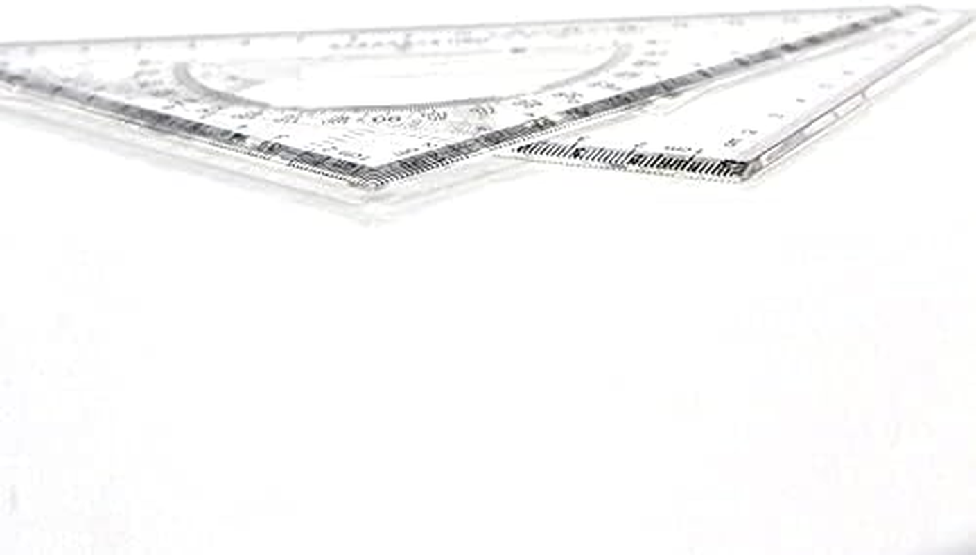 Pack of 2 Transparent Triangle Plastic Ruler Scale Set Square:30/60 Degree & 45/90 Degree Angle Acrylic Architectural Drawing Drafting Tool School Classroom Kids Triangular Rulers image number 4