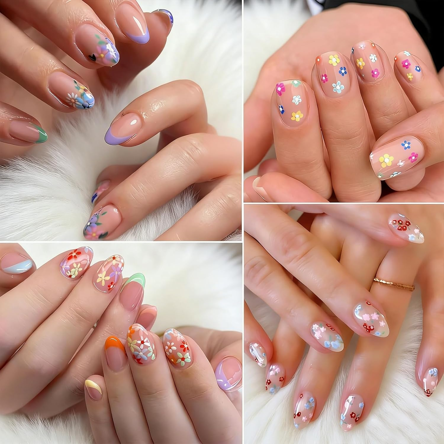 30 Sheets 3D Colorful Flower Nail Art Stickers &ndash; Self-Adhesive Floral, Daisy, Heart & Bow Tie Nail Designs for Manicure & Nail Decoration image number 2