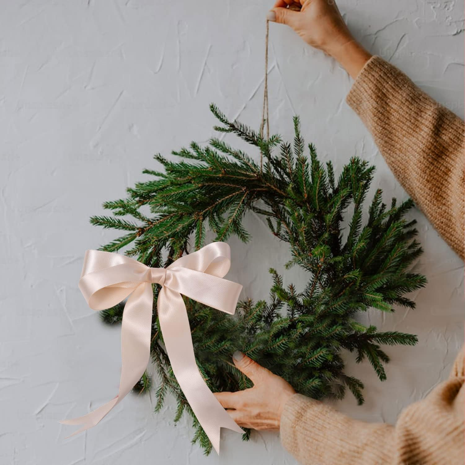 6 Rolls Ribbon for Flower Bouquet, 1" X 30Yard Double Face Satin Dusty Rose Wedding Ribbon Pink Silk Ribbons for Wedding Invitations, Craft Decorating, Baby Shower, Parties, Dating (6 Colors) image number 4