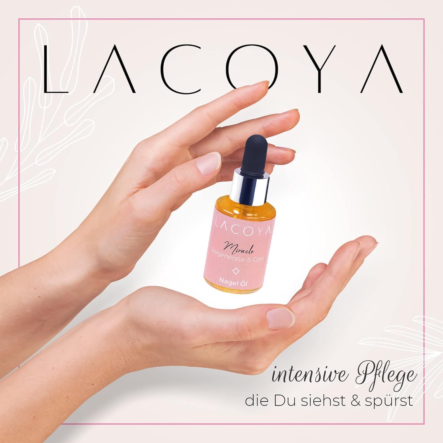 LACOYA&reg; Nail Oil for Fingers, Toenails & Cuticles - Nail Care Oil Strengthens & Nourishes Cracked, Brittle Nails Including Cuticle Pusher - Repair & Protect Cuticle Oil - Cuticle Oil 10 Ml image number 1