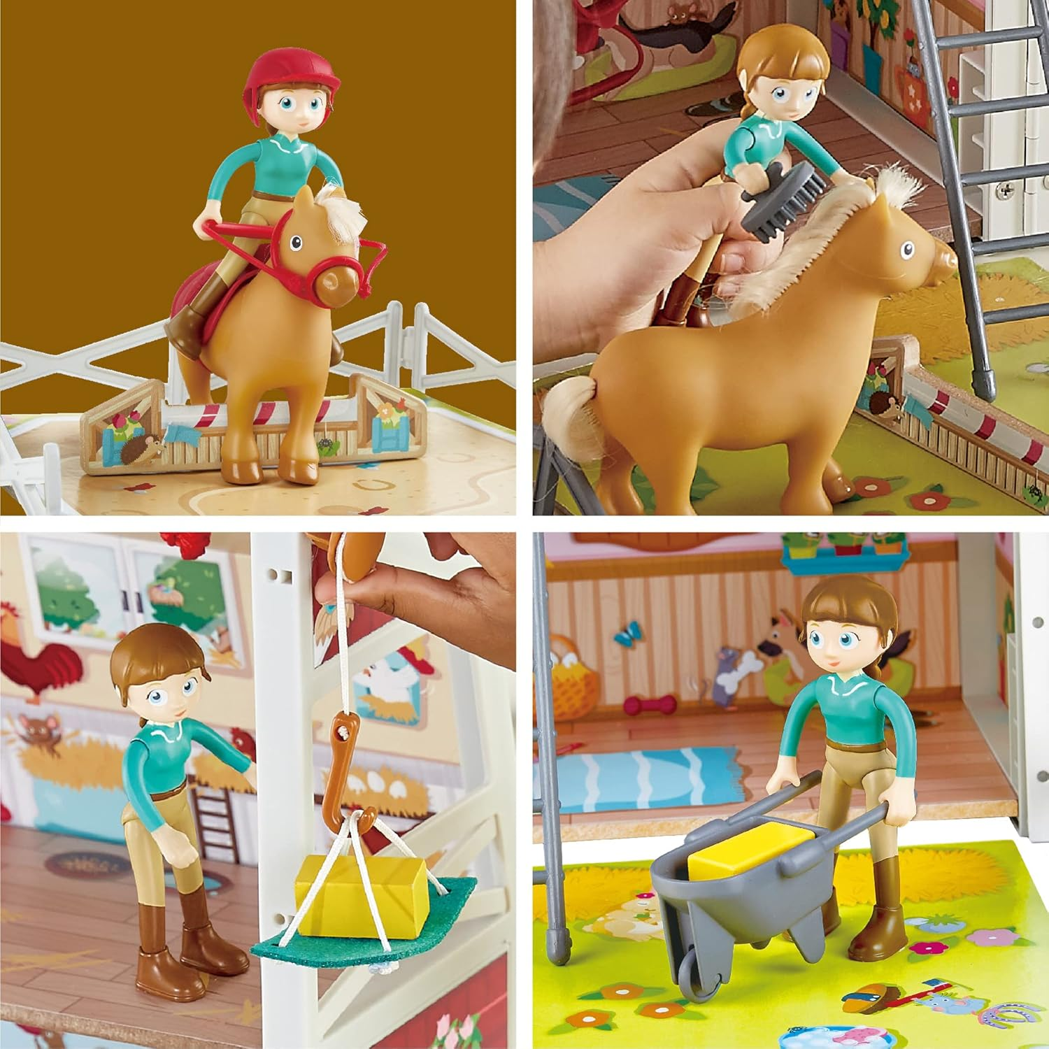 25Pc Hape Pony Ranch Barn Stable Club Doll House Kids/Childrens Playset Toy 3Y+ image number 3