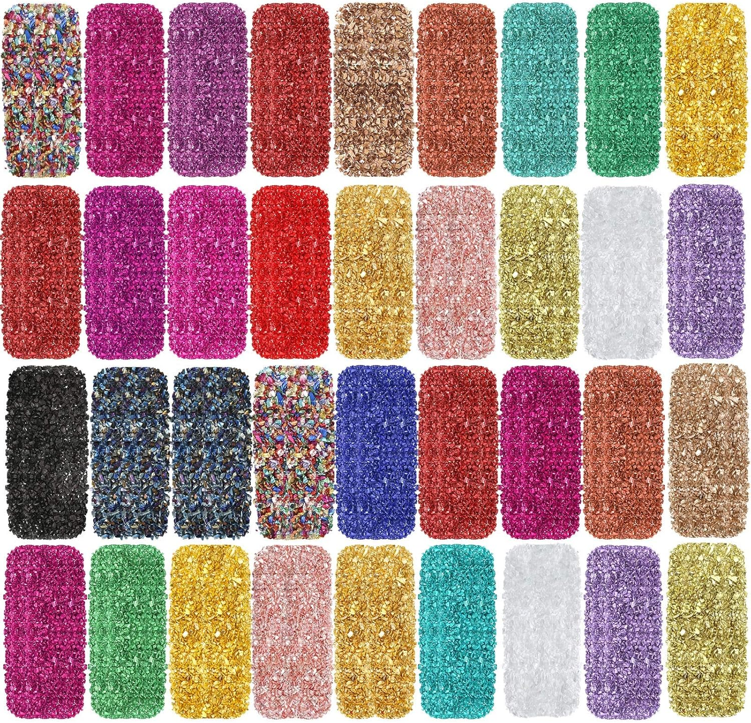 36 Pack Crushed Glass Glitter, Broken Crushed Glass Pieces for Craft Resin Nail DIY Craft Vase Filler Epoxy Resin Art Jewelry Making image number 1