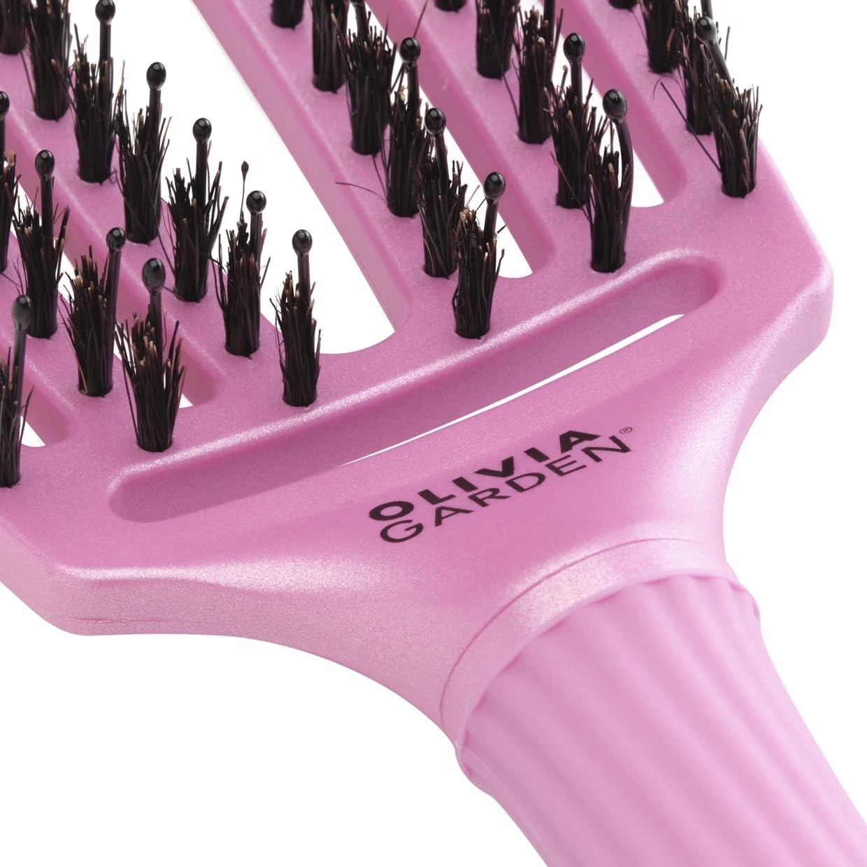 Olivia Garden Fingerbrush Combo Medium Arctic Lights Celestial Pink | Hair Brush Limited Edition Pink | Care Ionic Boar & Nylon image number 1