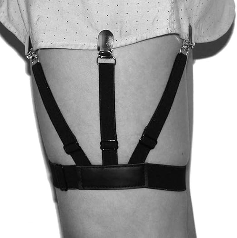 Shirt Stays for Men Adjustable Soft Elastic Garter Strap Mens Shirt Holders, Shirts Garters Suspenders Shirts Tuckers