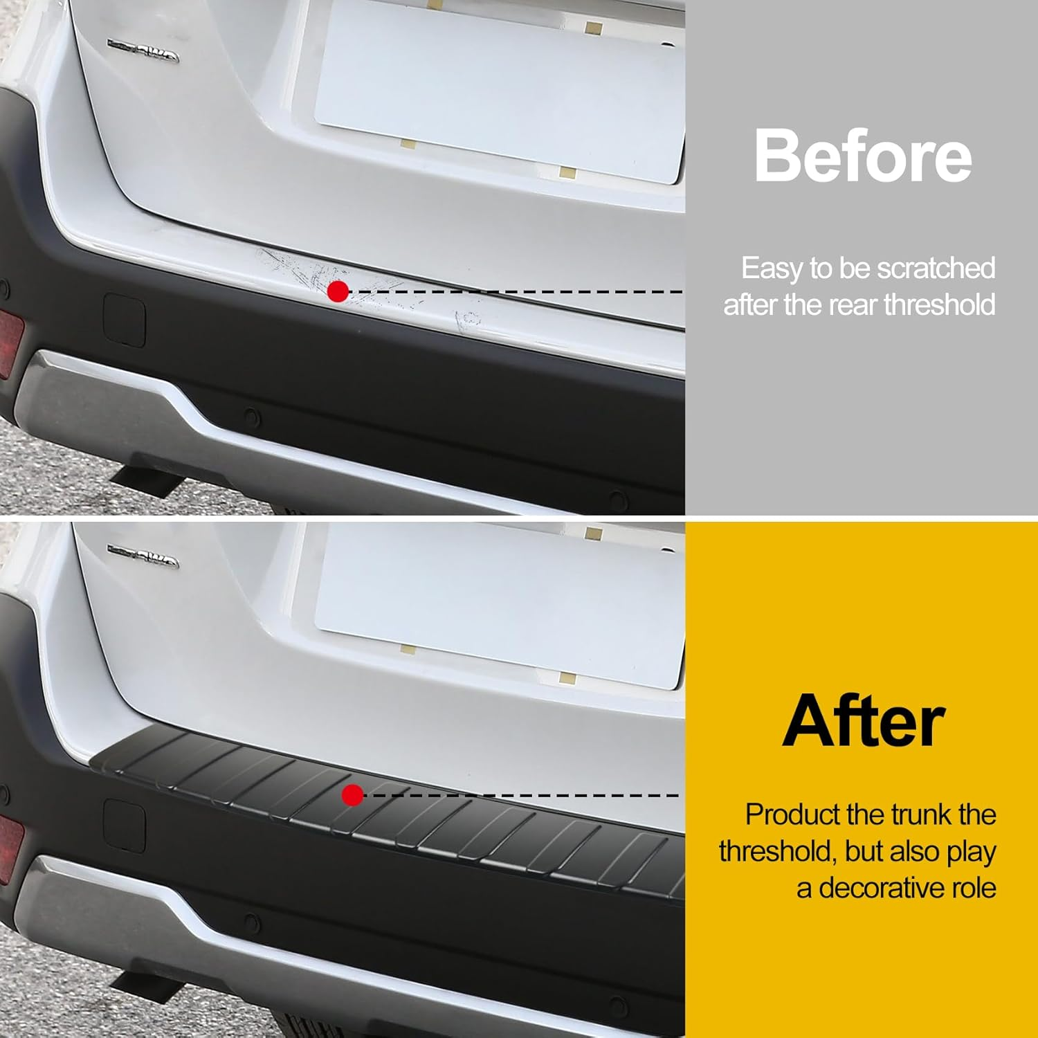 Hugeek Rear Bumper Protector for Subaru 2021-2025 Outback Car Accessories ABS Plastic Material Matte Black Resistant Trunk Door Entry Guards - Subaru Outback 2015-2020 Exterior (Black) image number 3