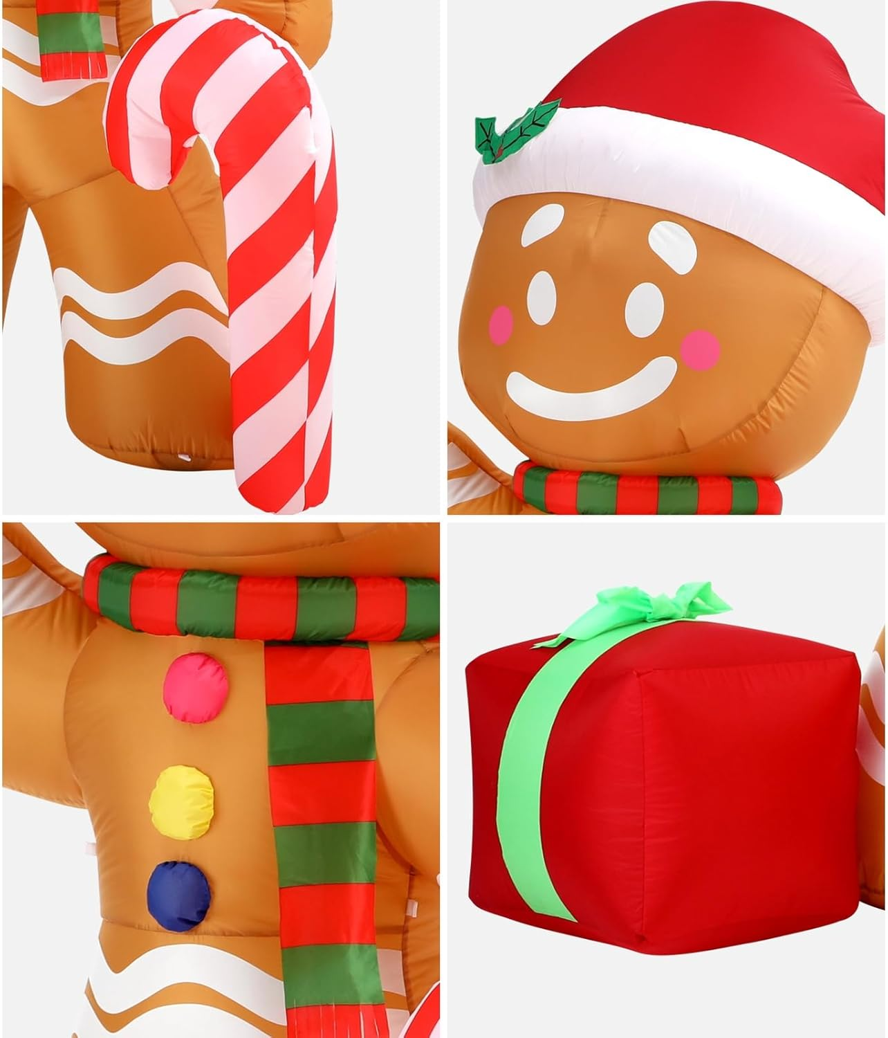 Tinseltown 2.4M Christmas Inflatable Gingerbread Man LED Lights Outdoor Indoor Decoration