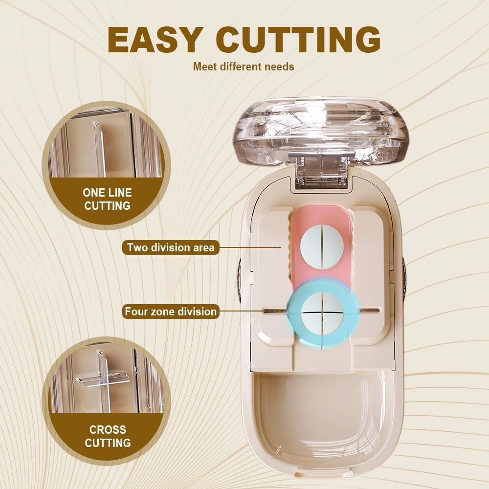 2025 Upgraded Portable Pill Cutter, Pill Splitter for Large Small Tiny Pills, 2 in 1 Pills Cutter & Storage Organizer for Purse Pocket Home Travel (Black-1/2) image number 3