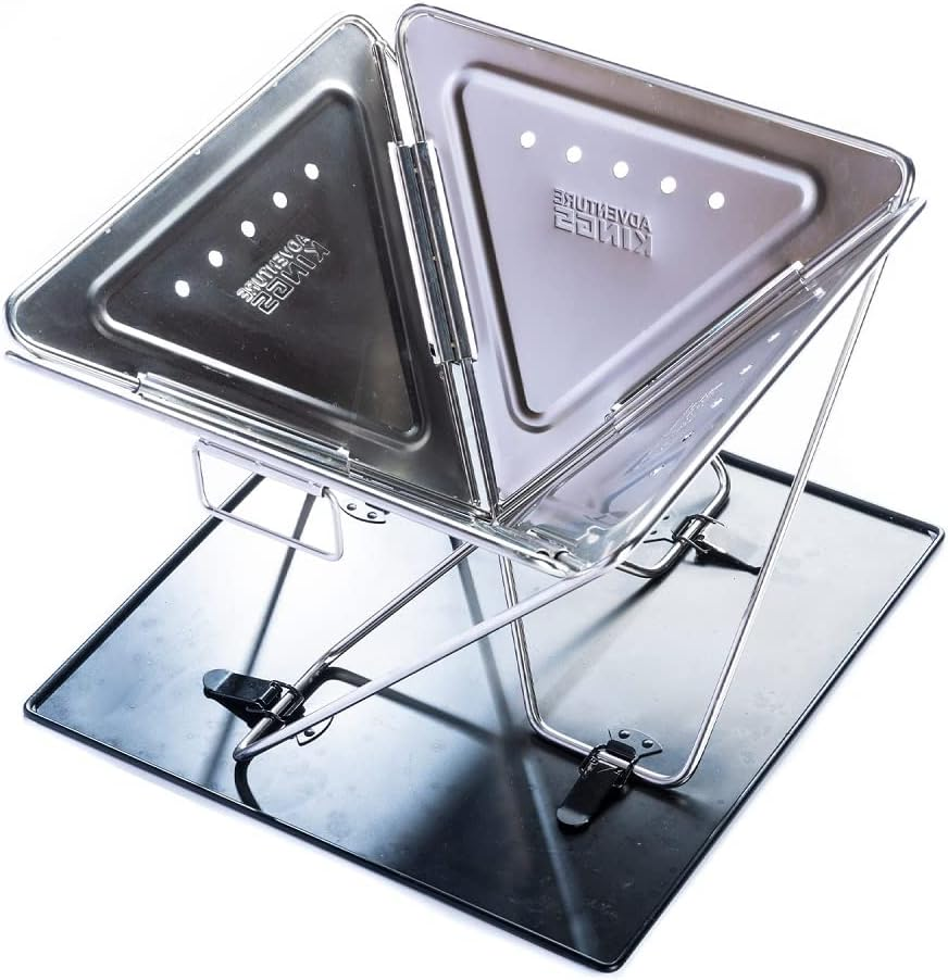 KINGS Portable Stainless Steel Folding Firepit 42 X 42 Cm Height 32Cm Has Baseplate and Storage Bag image number 2