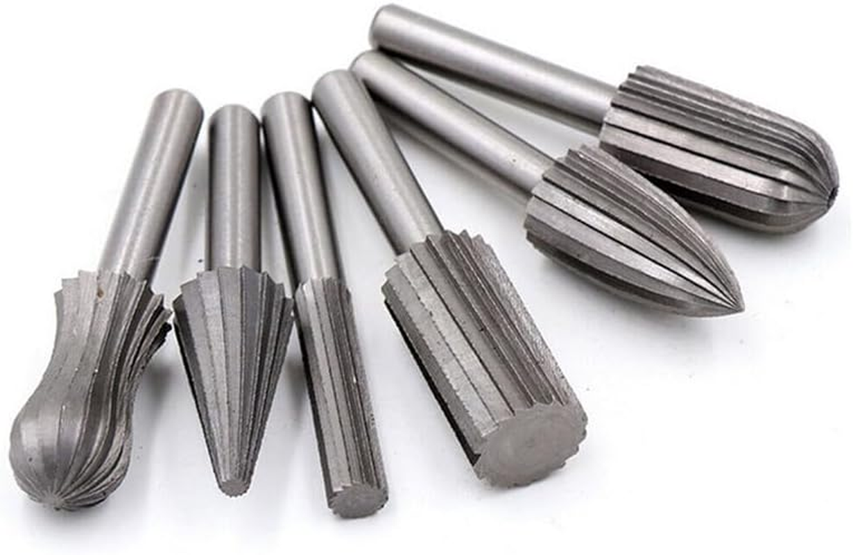 AIMALL 6/12PCS Tungsten Steel Carbide Burrs for Rotary Drill Bit Die Grinder 6Mm Shank, Ideal for Resin, Plastic, Ceramic, Soft Metal & Stone image number 6