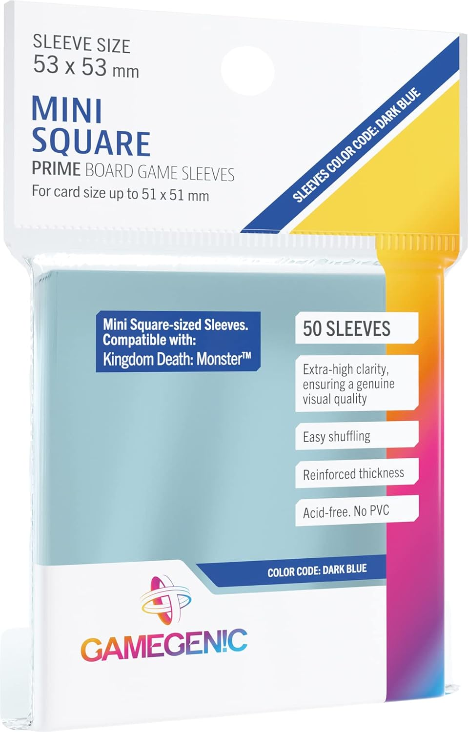 Gamegenic Mini Square Sized/Kingdom Death Monster Prime Board Game Sleeves with 50 Sleeves per Pack image number 3