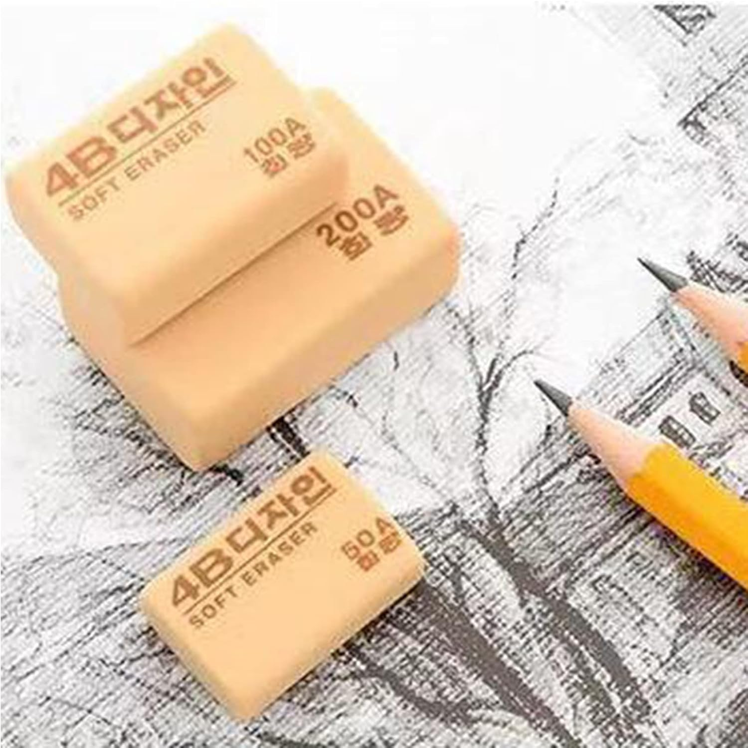 Dreamm 4B Erasers 30 Pack Pencil Erasers Yellow Erasers for Kids Bulk for Students School Supplies Office Prize Gifts Classroom Set（Trumpet） image number 3