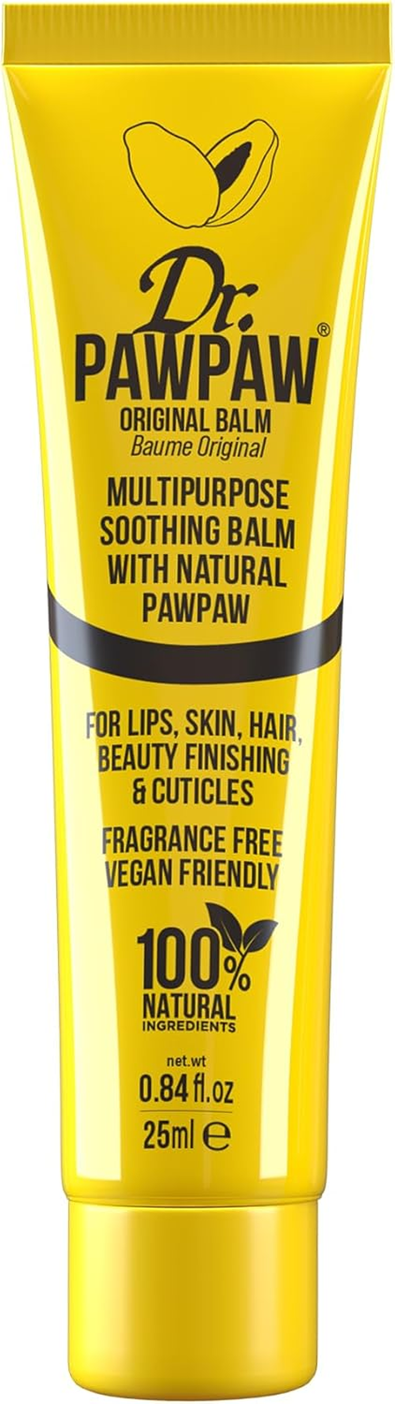 Dr. PAWPAW Multi-Purpose Fragrance Free Balm, for Lips, Skin, Hair & Beauty Finishing, Cuticles and Nails 25Ml (Shea Butter)