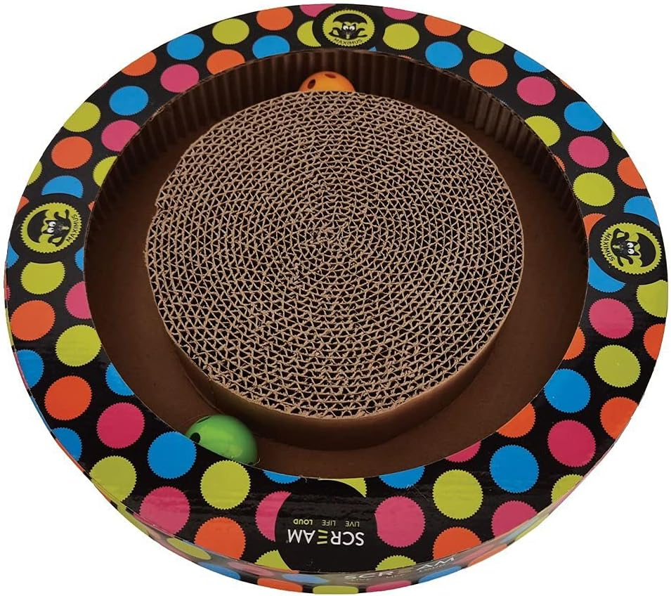 SCREAM round Play Cat Scratcher 34X5.2Cm, Multicolour