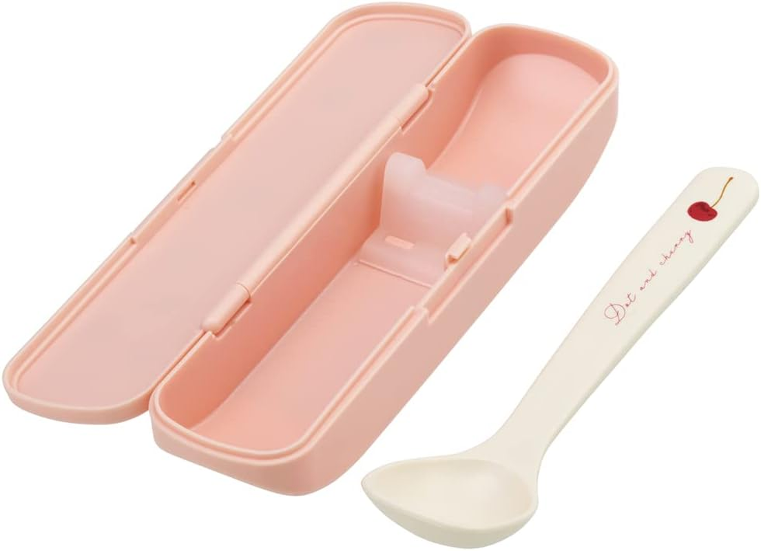 Skater CSOP1AG-A Antibacterial Soup Spoon Case Set Dot & Cherry PK Made in Japan 6.3 Inches (16 Cm) - Bowl Shape image number 2