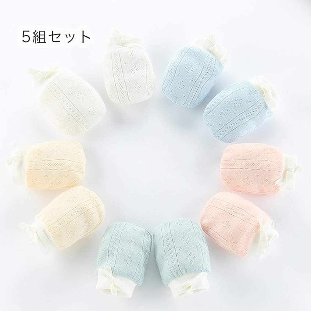 MOMSMENU Baby Mittens Newborn 100% Cotton Mesh Infant Mitts No Scratch for Boys Girls 5 Packs 0-12Months image number 6