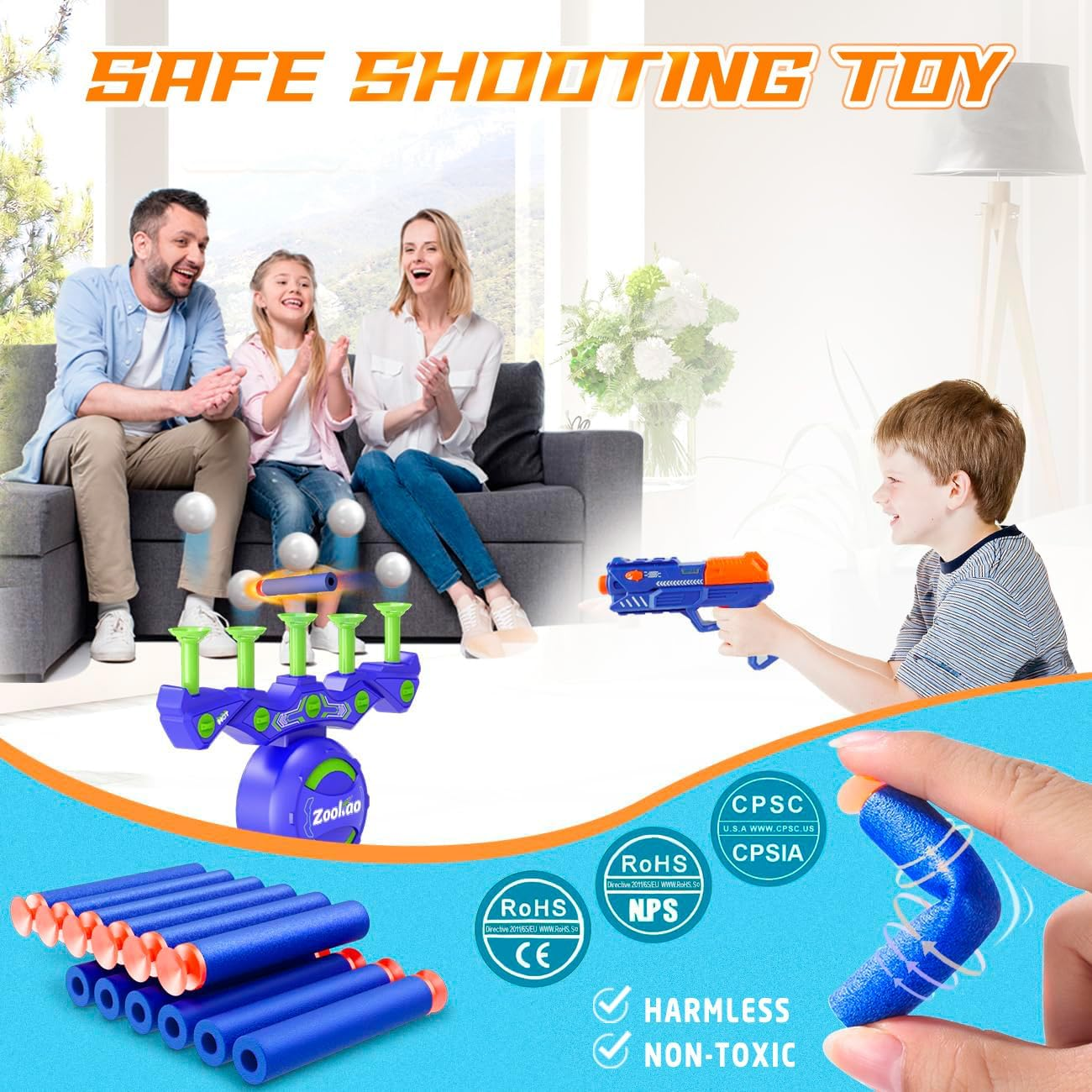 Zookao Hover Toy Gun for Gun Target, from 6 7 8 9 10 11 12 Years Boy Christmas Birthday Gifts - Indoor & Outdoor Games for Kids