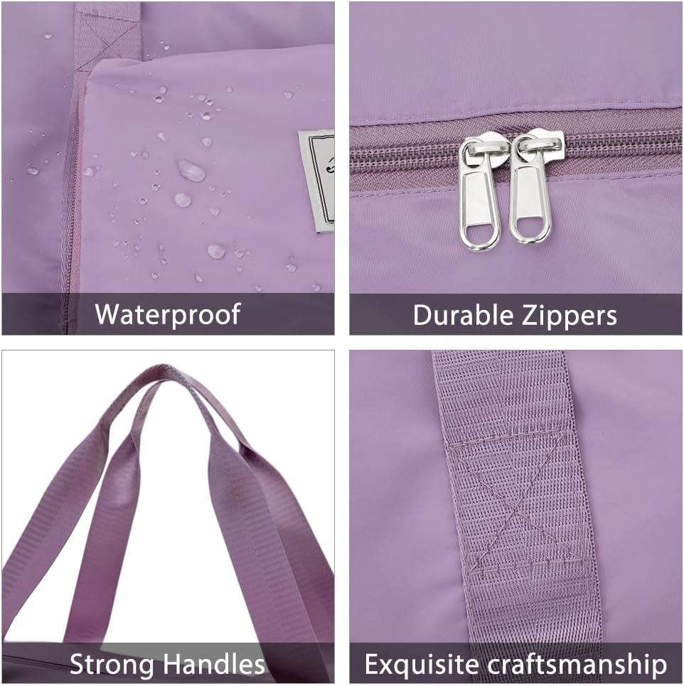 Large Capacity Expandable Travel Duffel Bag, Waterproof Foldable Sports Bag, Portable Luggage Carry Bag for Travel, Gym, Overnight, Shopping, Weekends, Camping (Green) image number 3