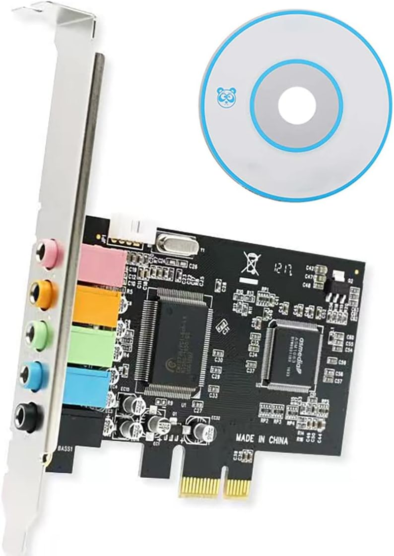 Tunghey Pcie Sound Card, 5.1 Internal Sound Card for PC Windows 7, 3D Stereo Pci-E Audio Card, CMI8738 Chip 32/64 Bit Sound Card PCI Express Adapter (1Pack) image number 3