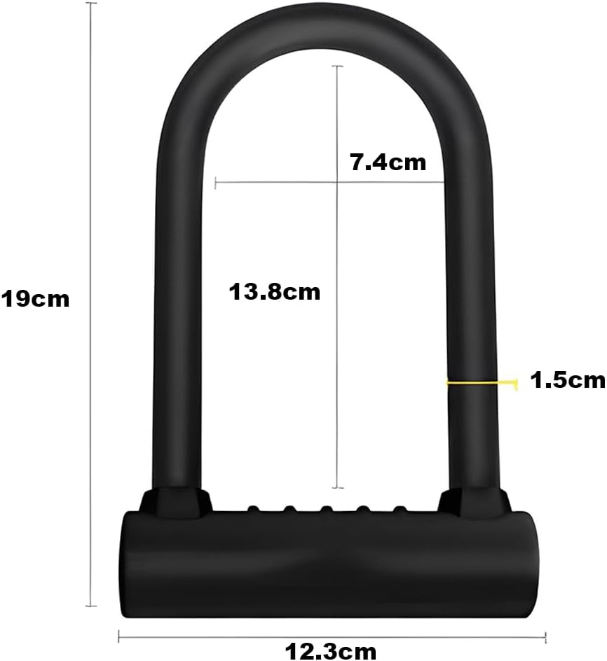 U Lock Bike, U-Lock Waterproof Anti-Theft Mountain Bike Anti-Hydraulic Shear Road Bicycle Motorcycle Lock Padlock, Bike U Lock for Bicycle, Motorcycle with Sturdy Mounting Bracket image number 1