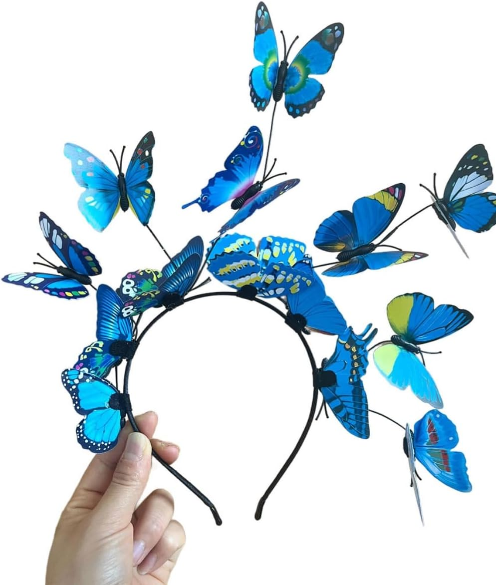 Costume Bay Butterfly Headband Hair Accessory Floral Headband Cute Headwear Hair Ornament Colorful Band Whimsical Hair Jewelry Butterfly Motif Trendy Nature-Inspired (Pink, ONE)