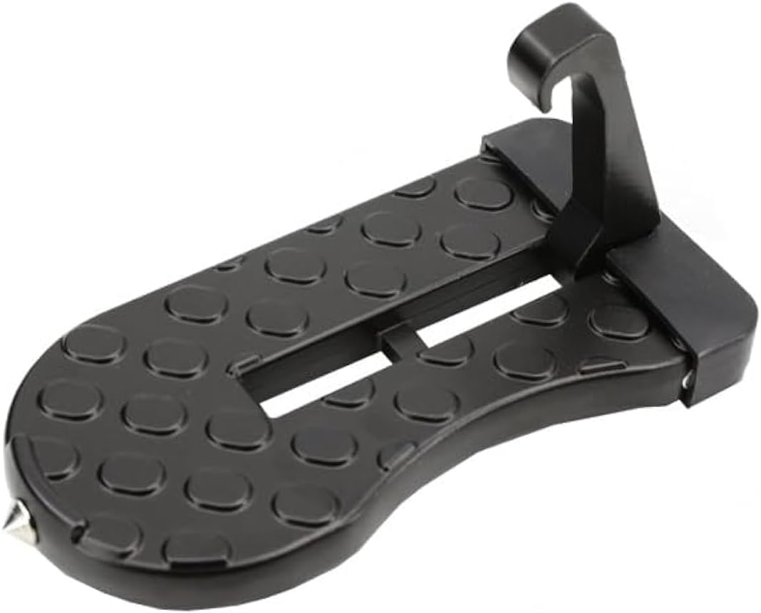 Swpato Car Door Step with Glass Breaker Safety Hammer & Roof Rack Access,Foldable Roof Rack Door Step - Fits Most Car, SUV and Truck, Max Load 400 Lbs(Black) image number 4