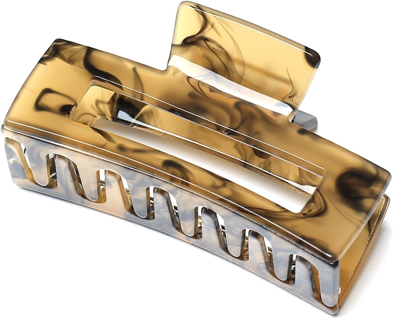 Qingoo Large Rectangular Claw Hair Clip Beautiful Women'S Hair Accessories Elegant Hair Accessory 1 Piece (10 Cm X 5.5 Cm, Orange)