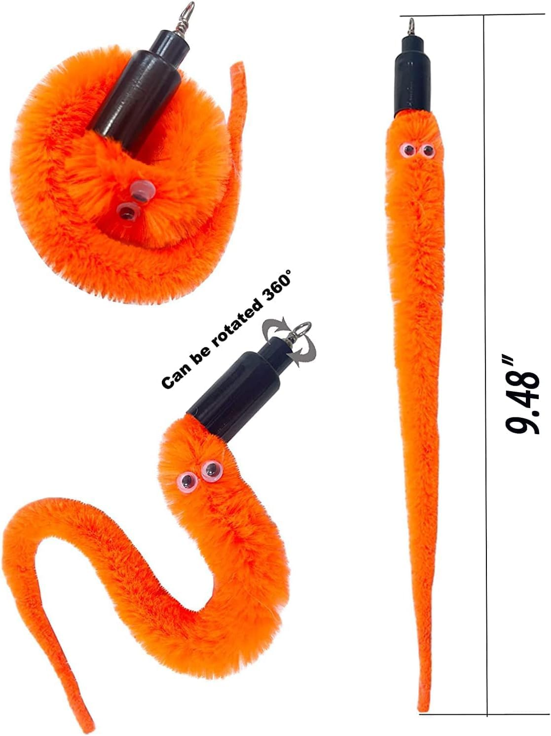 Interactive Cat Wand Toy with 15Pcs Worm Refills - Feather Toy Replacement for Retractable Wands image number 6