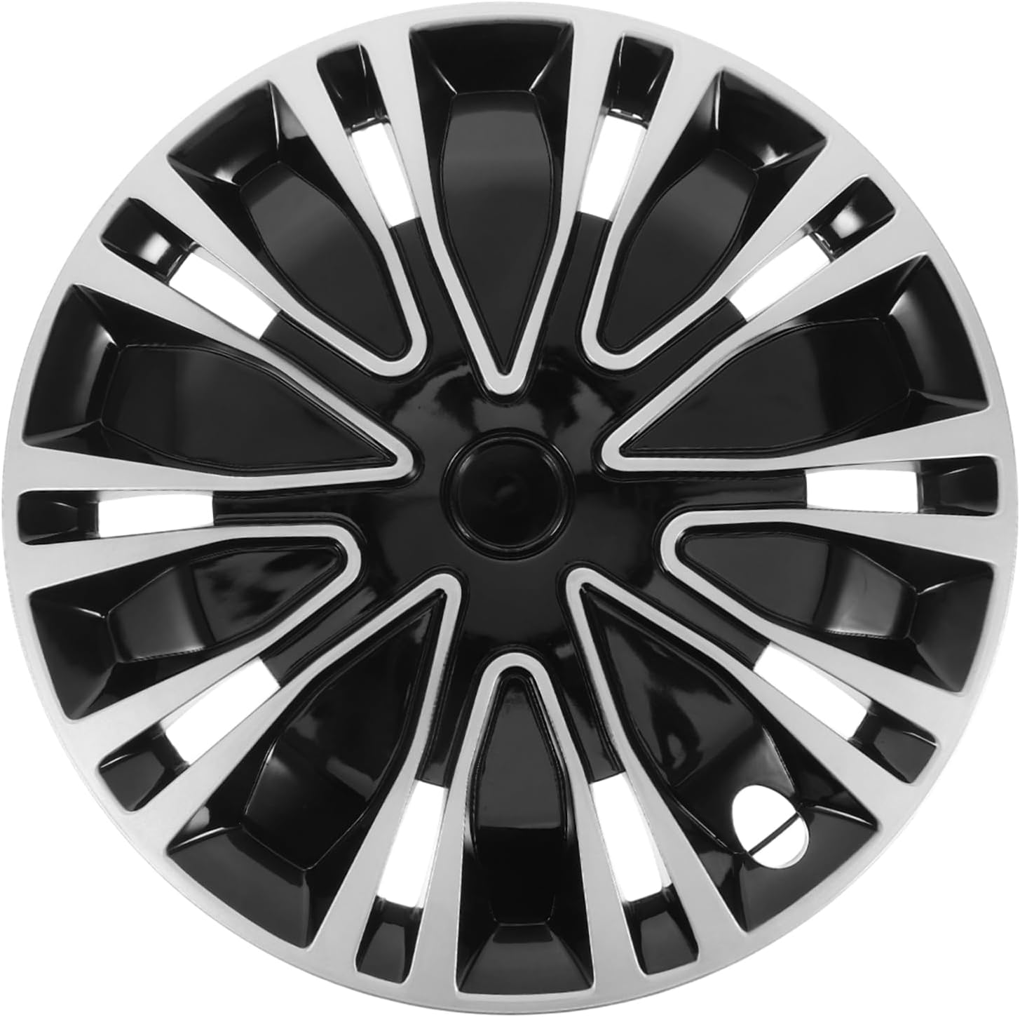 SOPOTUTU Automotive Wheel Hub Covers 18.3-Inch Silver Black Decorative Hubcaps Replacement for Steel Rims Universal Car Wheel Caps Accessories image number 6