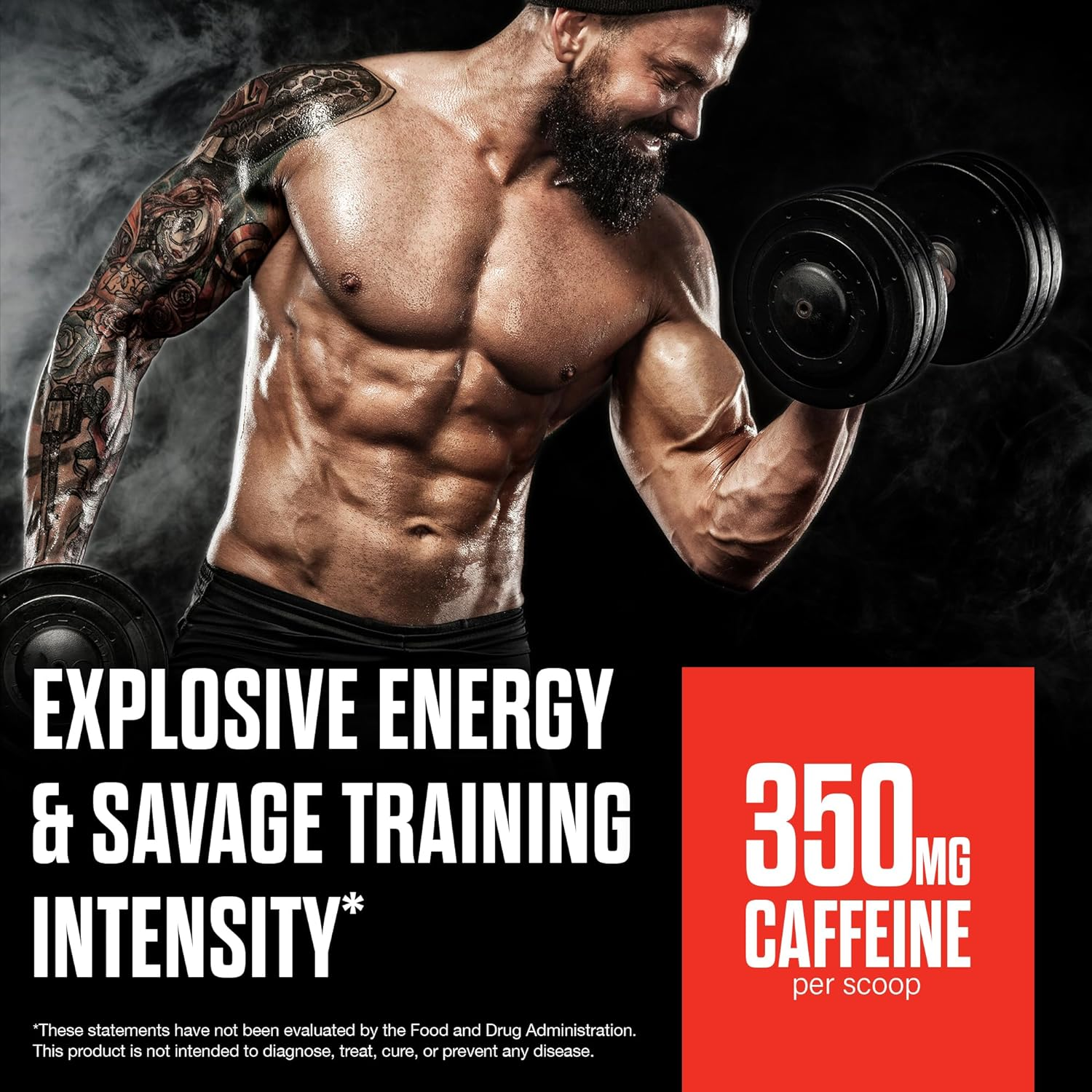 JNX Sports the Shadow! Hard Core Preworkout, a Better Pre Workout Stimulant - Electric Energy, Hypnotic Mental Focus, Superhuman Strength, 350Mg of Caffeine (Watermelon) - Watermelon image number 4