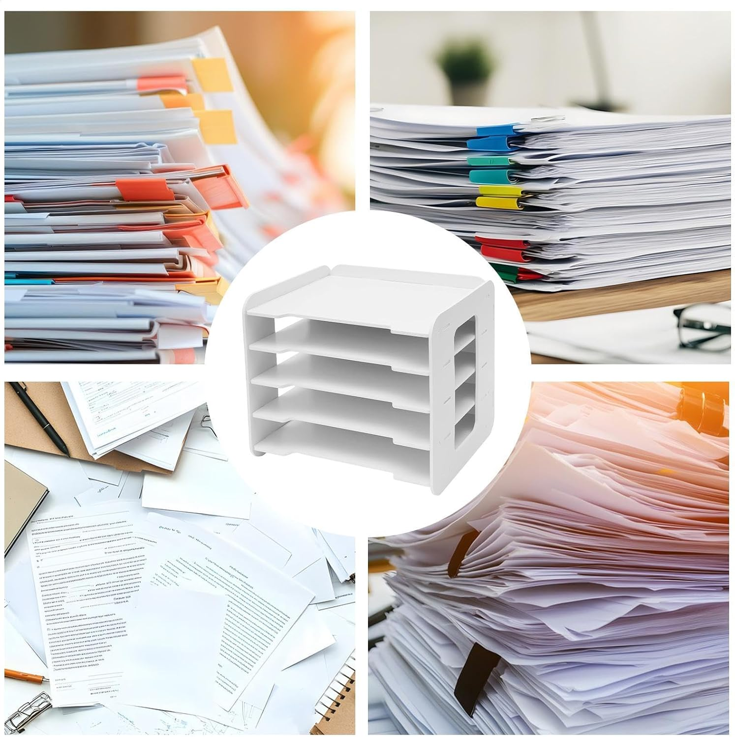 Evnbhgyu Desk Letter Tray | Strong Load Bearing File Holder - Desktop Accessories, Classroom Organization and Storage for Desk Supplies, Notes, Pens image number 5