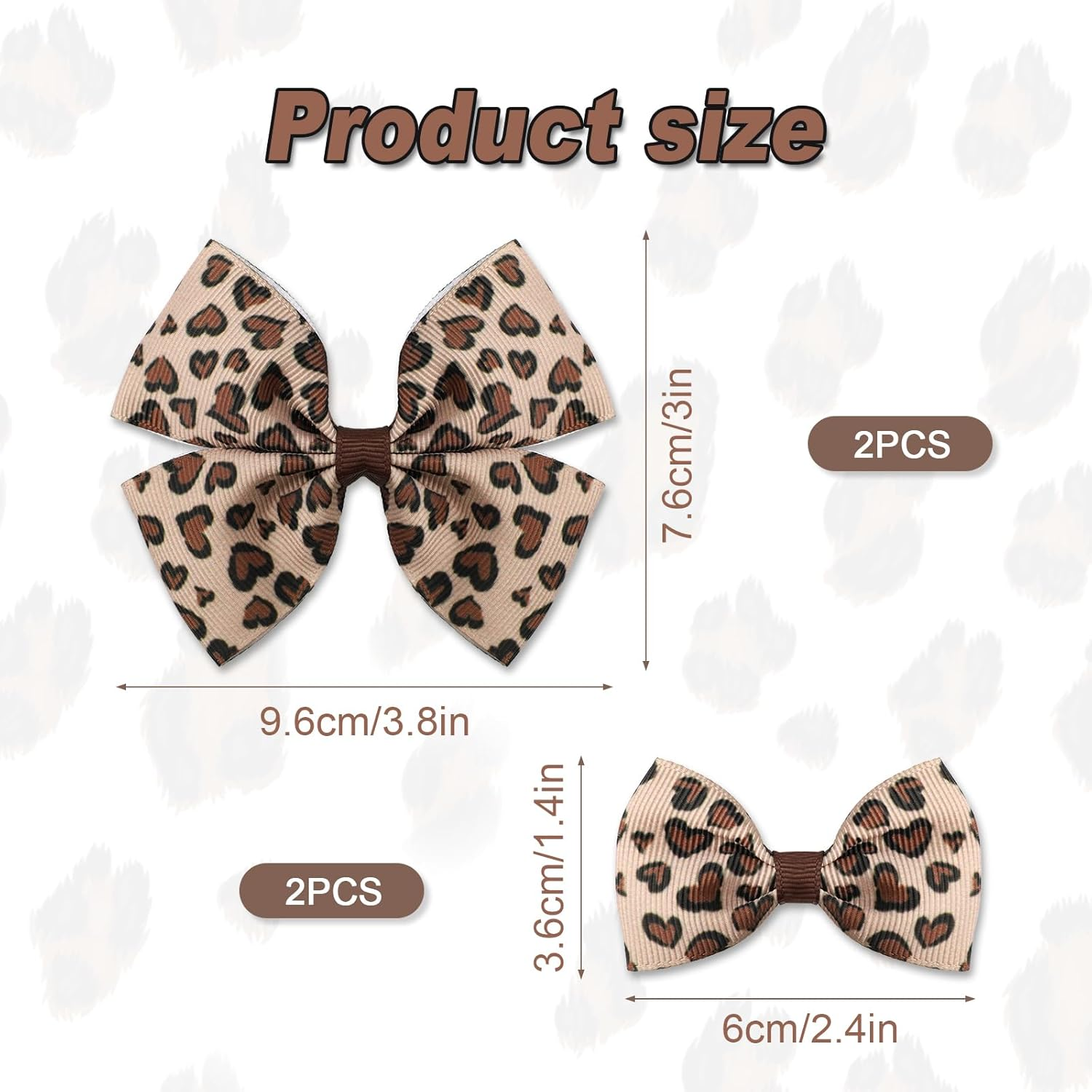 4Pcs Leopard Bow Hair Clips, Cheetah Print Bowknot Hair Clip Korean Style Alligator Clip Barrettes Hairpins for Girls Women Kids Hair Accessories image number 1