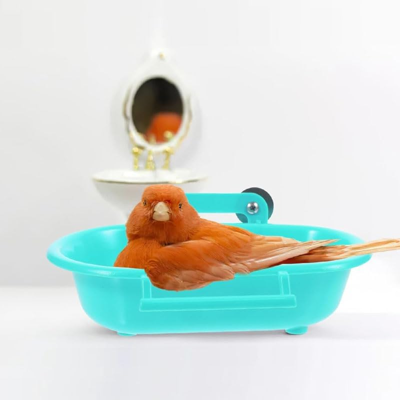 Reusable Bird Bathtub Box Bird Bath,Bird Bath for Cage,Small Tub Bowl for Hang inside Cage Birdbath Shower,Parrot Shower Bird Cage Accessories for Small Birds Parrots Canary Lovebirds (Green) image number 1