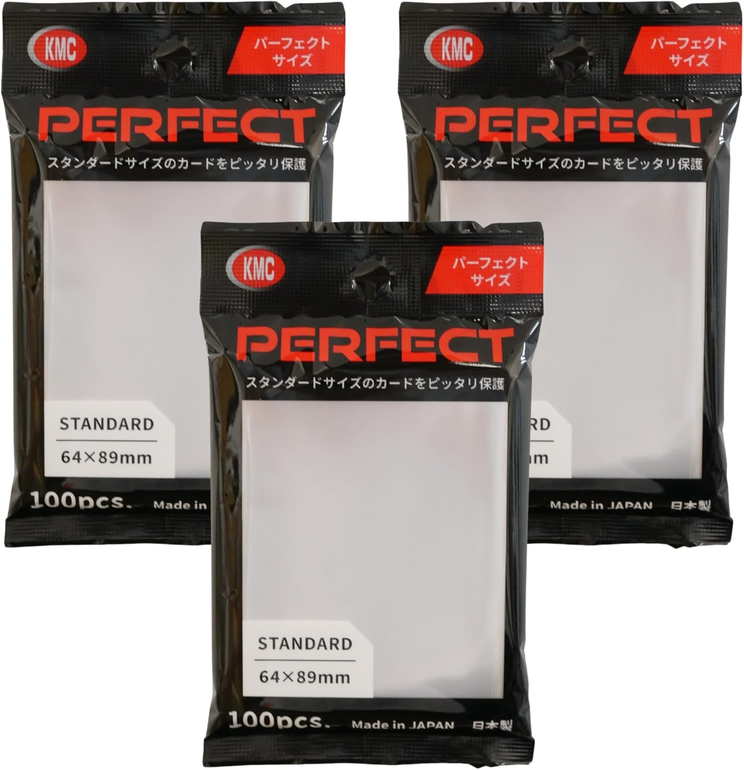 KMC 100 Pochettes Card Barrier Perfect Size Soft Sleeves, 3 Pack/Total 300 Pochettes [Komainu-Dou Original Package], Clear image number 1