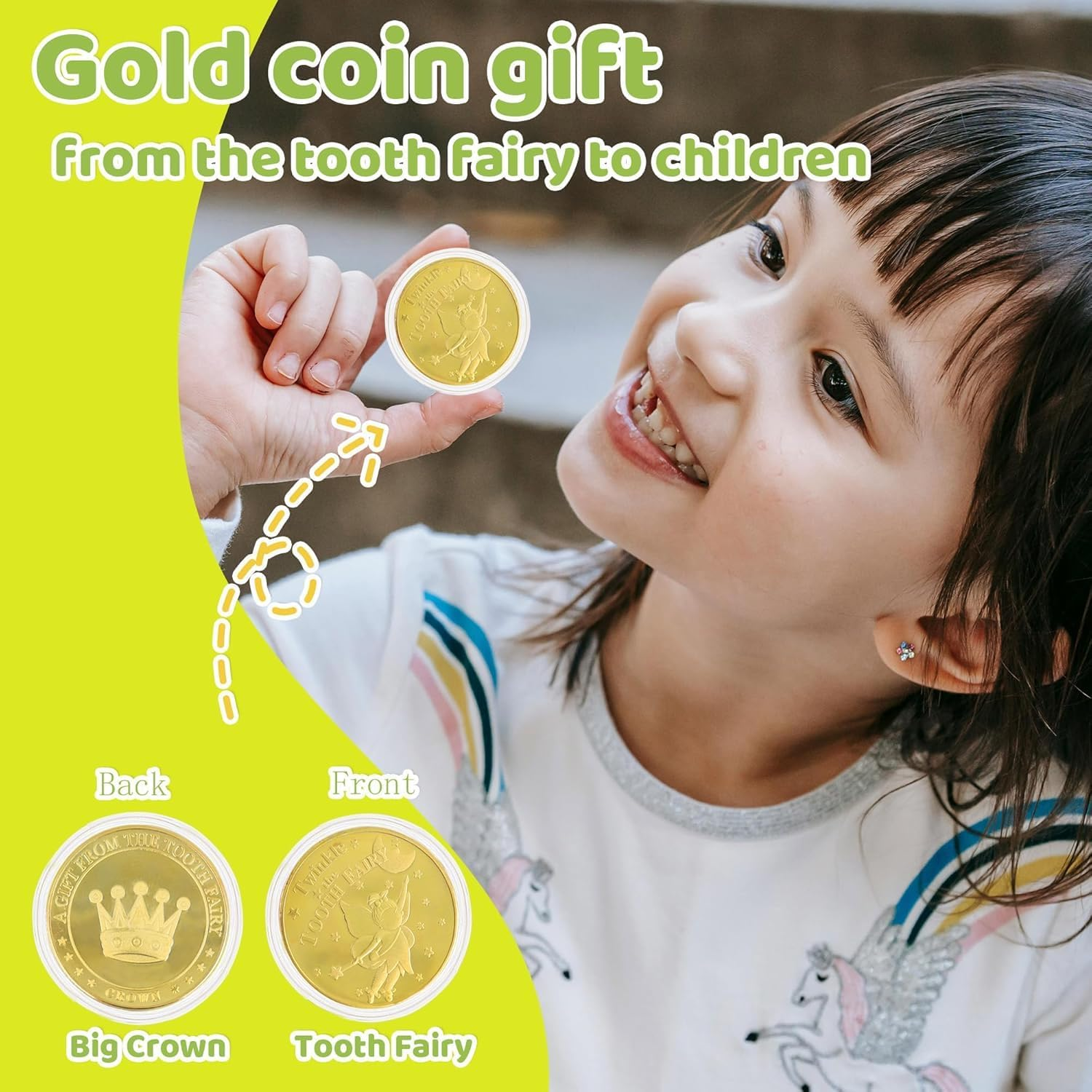 Wooden Tooth Fairy Box, Cute Tooth Fairy Tooth Holder, Tooth Fairy Kit with Tooth Fairy Coin and Transparent Storage Box, 3D Carved First Tooth Keepsake Box for Lost Teeth image number 1